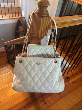 kate spade Cream Quilted Chain-Handle Shoulder Bag and matching wallet